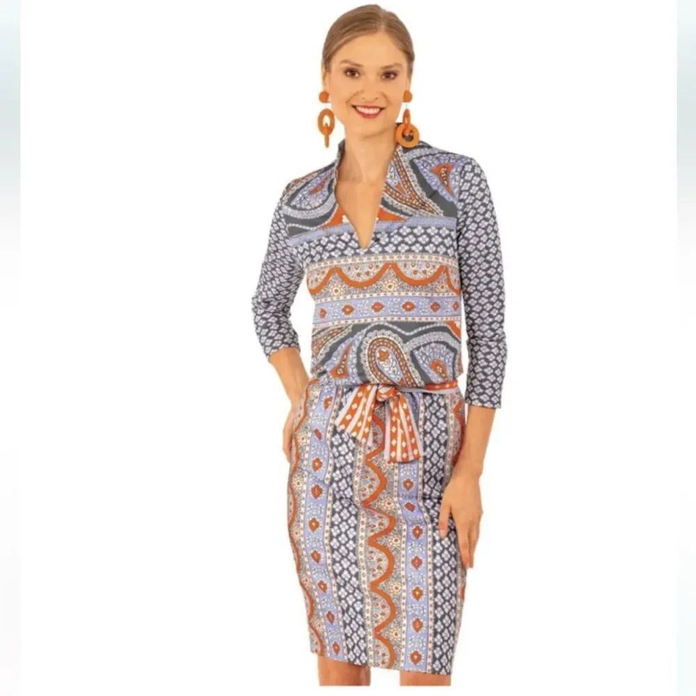 Gretchen Scott Dress Womens So Sexy Paisley Park Jersey Multicolor Sz XL MWT